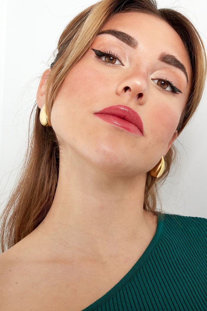 Simple drop-shaped pendant earrings small h5Picture4